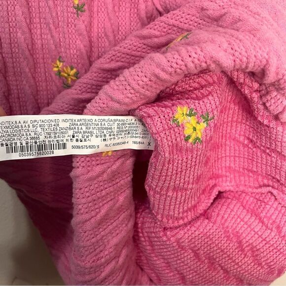 ZARA Floral Embroidery Cable Knit Dress Blogger Favorite Size S - Picture 7 of 7